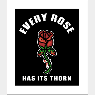 Bleeding Rose Stem Every Rose has its Thorn Love Valentine Anti Valentines Posters and Art